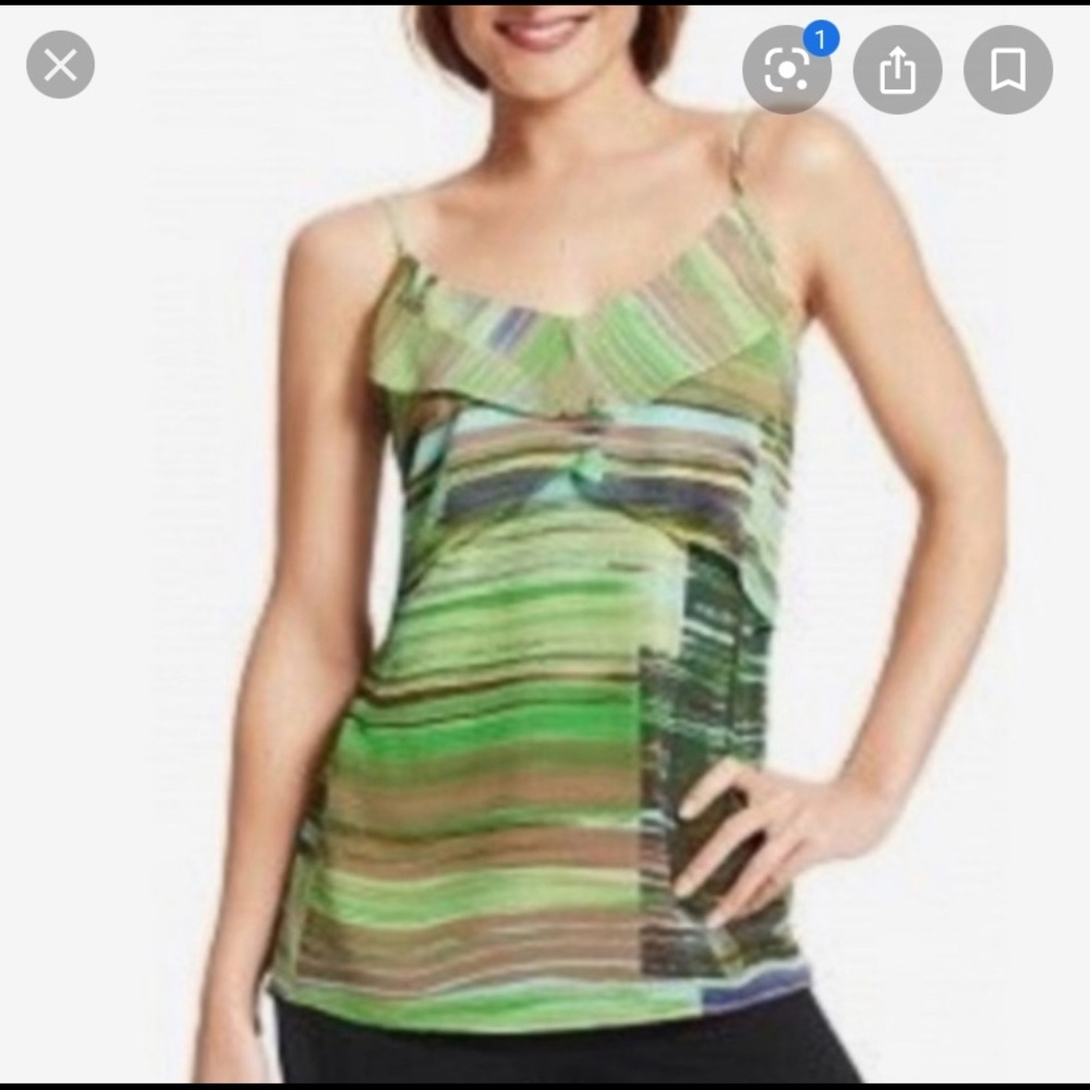CAbi Green Flutter Cami